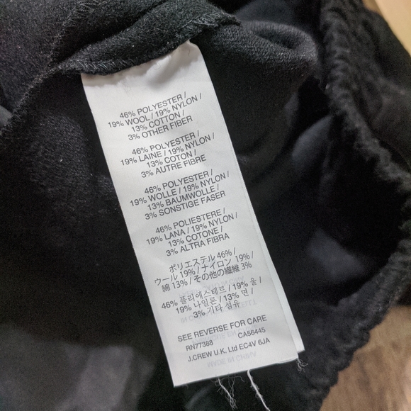 J. Crew Women's Size 6 Black Wool Blend Elastic Waist Straight Leg tapered Pants - Picture 4 of 5